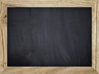 Empty Chalkboard with Beautiful Wooden Frame.