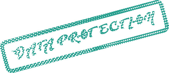 Obraz premium Official Data Protection Rubber Stamp Highlighting Privacy Compliance and Information Security Measures