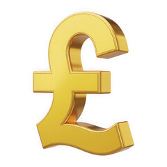 3d icon Yellow British pound sterling money symbol rotating on transparent background