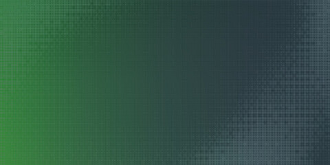 Dither Pattern Bitmap Texture Halftone Gradient Vector Wide Abstract Background. Glitch Screen With Flicker Pixels Effect Panoramic Backdrop. 8 Bit Pixel Art Retro Video Game Bright Green Decoration