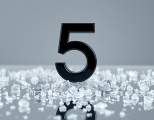 3d rendering of a number five at the background.