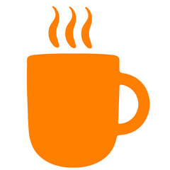 orange silhouette hot drink icon