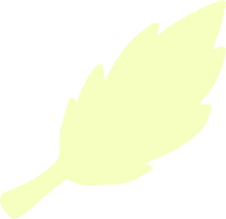 Pastel Leaf Silhouette with Stem – Simple Botanical Transparent PNG