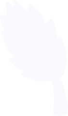 Pastel Leaf Silhouette with Stem – Simple Botanical Transparent PNG