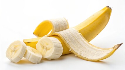 Sliced Banana on White: Fresh Fruit Still Life