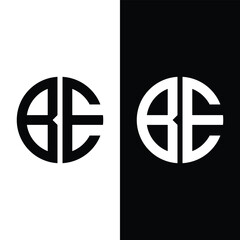 Letter BE creative initials circle logo concept Stock Vector.