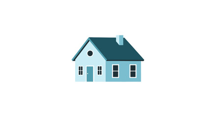 Fototapeta premium Modern Illustration of a Charming House with Blue Accents, Perfect for Real Estate, Home Design, and Property Concepts
