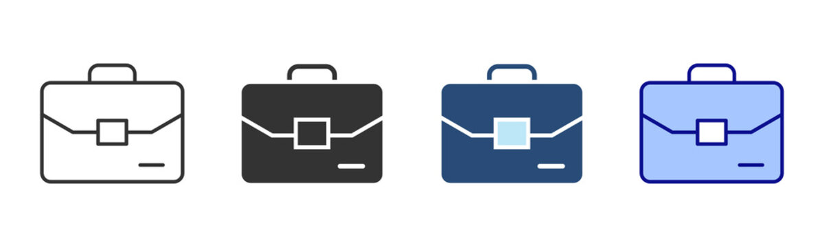 Briefcase Icon Set. Designed In Multi Style