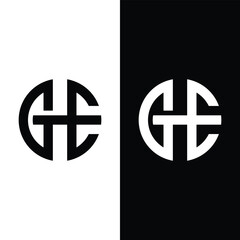Letter GHE circle Monogram logo icon Design Stock Vector - Illustration.