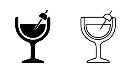 Martini glasses with olives with transparent background