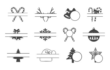 Christmas monogram svg, Christmas logo, Christmas monogram, Christmas silhouette, Christmas monogram logo.