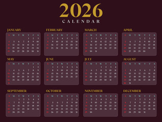 New Year Calendar 2026
