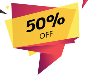 50 Percent Off Sale Tag Vector Illustration