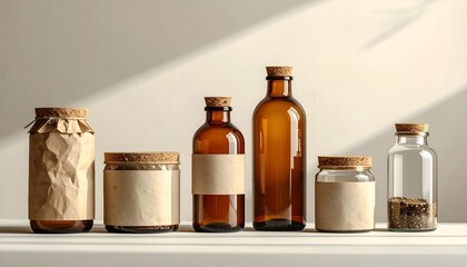 a set of transparent containers