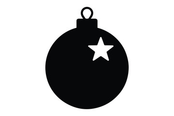 Christmas ornament ball silhouette vector, Christmas ball icon, Christmas bauble vector