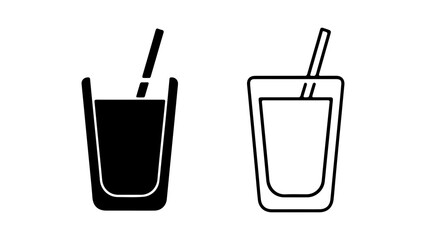 Drink glass with straw with transparent background