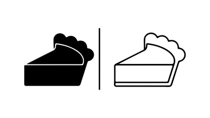 Pie slice outline and solid with transparent background