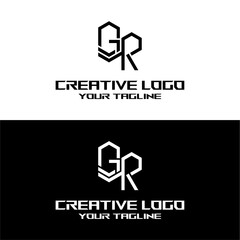 creative letter logo gr design vector