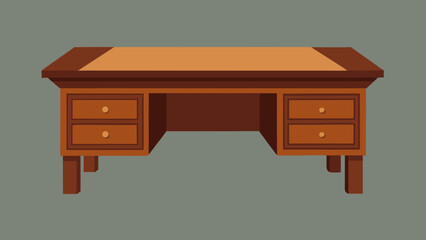 Photorealistic Polished Walnut Desk Surface Design