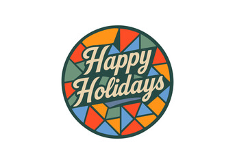 Christmas Badge Stamp Hand Drawn Illustration Vector Asset by AZ for UI/UX, Emblem, Patch, Logo, Print