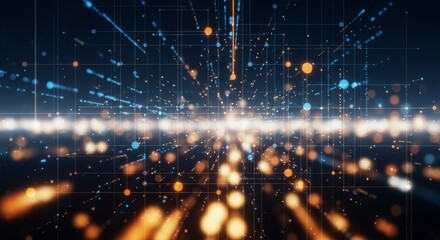 Digital Highway: A captivating digital representation showcasing an expansive network of interconnected data streams, evoking a sense of rapid movement and technological advancement.
