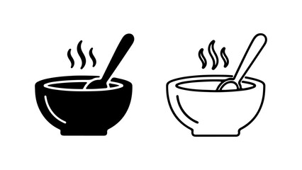 Bowl of soup with steam with transparent background