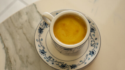 A cup of coffee. Kopitiam, traditional coffeeshop popular in Malaysia