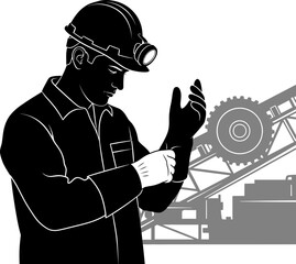 gloved preparation diligent worker readies for the crucial industrial journey ahead