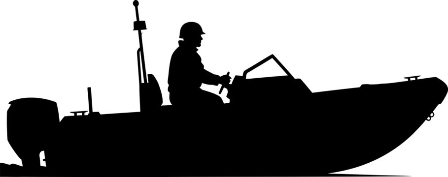 vigilant pilot steers rapid craft, embarking on vital aquatic mission