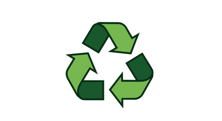 Recycling Symbol Environmental Conservation Icon with Green Arrows