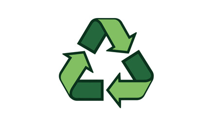 Obraz premium Green triangular arrow symbol representing global recycling, sustainability, and environmental conservation efforts for a cleaner planet and responsible resource management