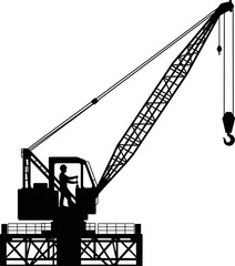 industrial might operator controls heavy lifter, shaping modern construction landscapes
