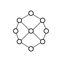 Network of circles connected on transparent background