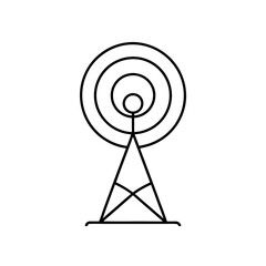 Outline of a radio tower icon on transparent background