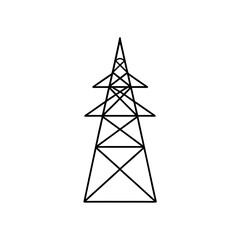 Outline of an electric tower on transparent background