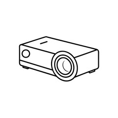 Outline drawing of projector on transparent background