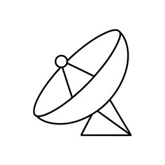 Outline of satellite antenna on transparent background