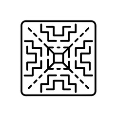 Square geometric pattern shape on transparent background