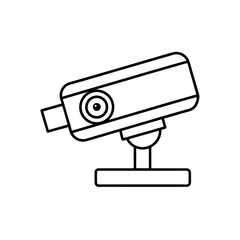 Outline security camera design on transparent background