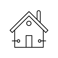 Simple outline drawing of home on transparent background