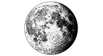 Stunning detailed illustration of the Moon's cratered surface, a celestial body inspiring wonder and scientific exploration