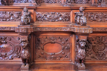 イタリアのサン ・ ジョルジョ ・ マッジョーレ教会にある木像画は聖ベネディクトの生涯