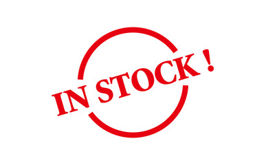 IN STOCK ! - IN STOCK ! text written on Red Rubber Stamp 
