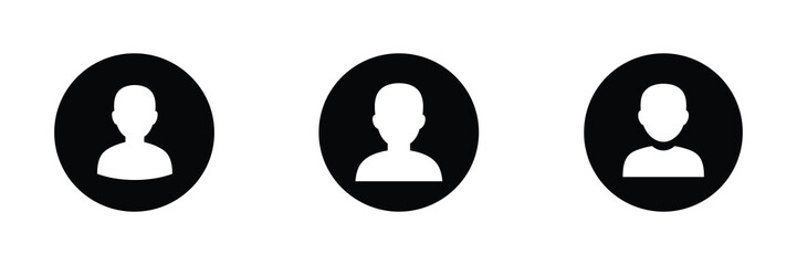 Simple User Profile Icons for Website or App Design in Minimalist Style