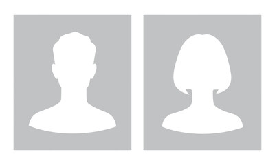 Avatar Duo Simplified Silhouettes for Profile Icons and Placeholder Graphics