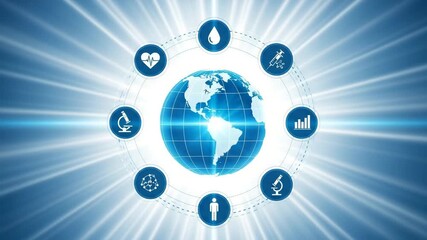 Global healthcare innovation network connecting medical research scientific discovery and patient - Powered by Adobe