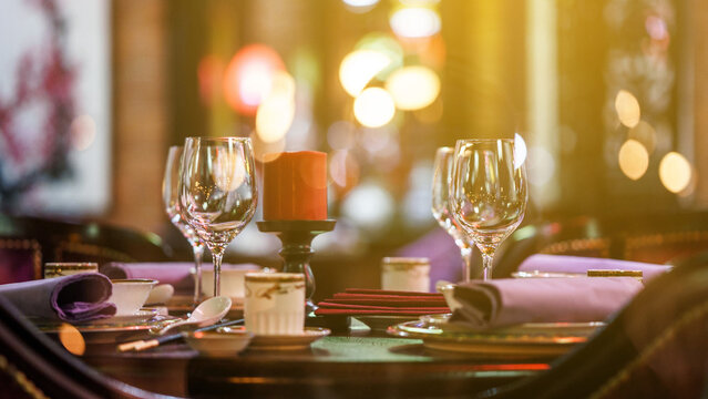 table setting at restaurant