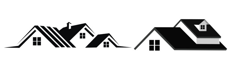 Modern Home Roof Property Logo — Real Estate Vector Icon DesignWeb