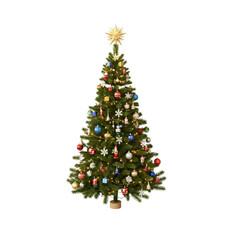 Vibrant Traditional Decorated Christmas Tree