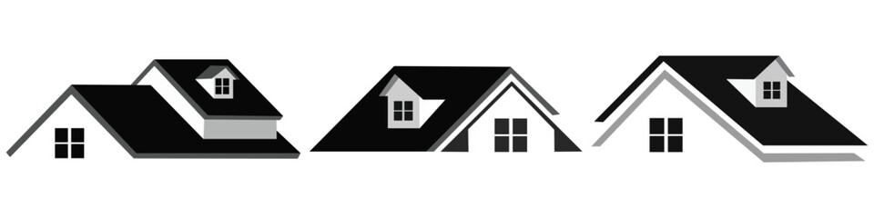 Modern Home Roof Property Logo — Real Estate Vector Icon DesignWeb